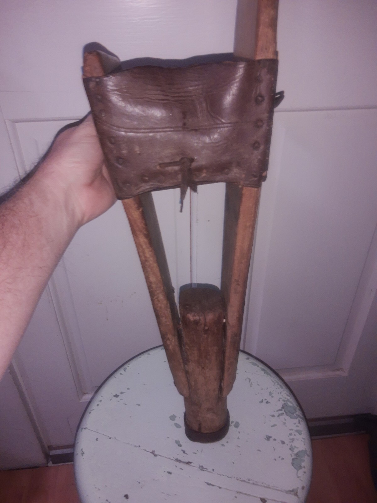Antique Wooden Prosthetic Peg Leg Civil War Era 1860's Ky Find Kitsch Oddity Vtg