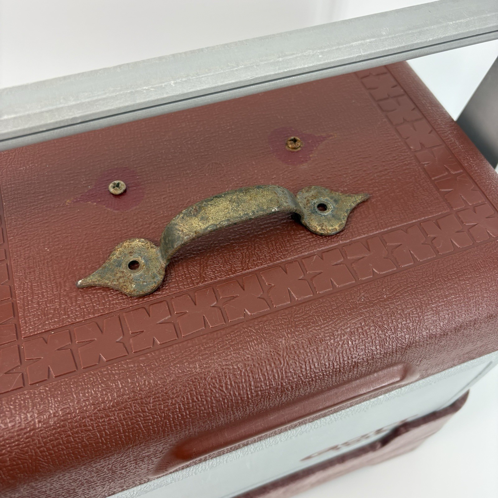 Vintage Gott Tote 6 Cooler Console Arm Rest With Cup Holder, Red, Read DS!