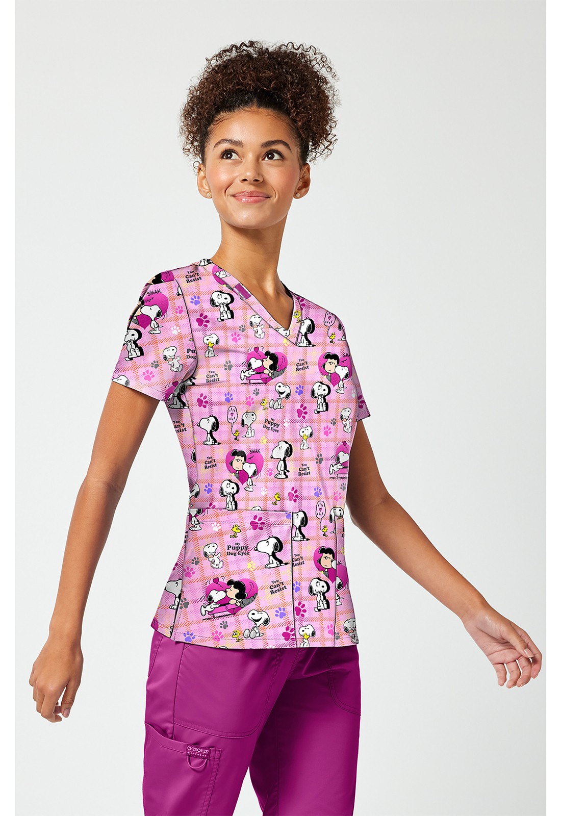 Snoopy Cherokee Scrubs Tooniforms Peanuts V Neck Top TF796 PNPE