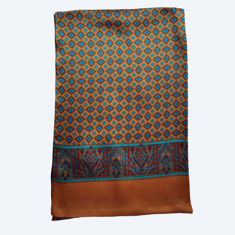 Men's 100 Pure Silk Scarf Neckerchief Long Double Layer Cravat Business Casual