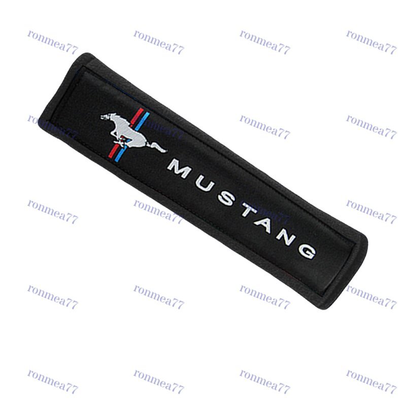 2PCS Black Soft Car Seat Belt Shoulder Cushion Cover Pad Fit For Mustang Auto
