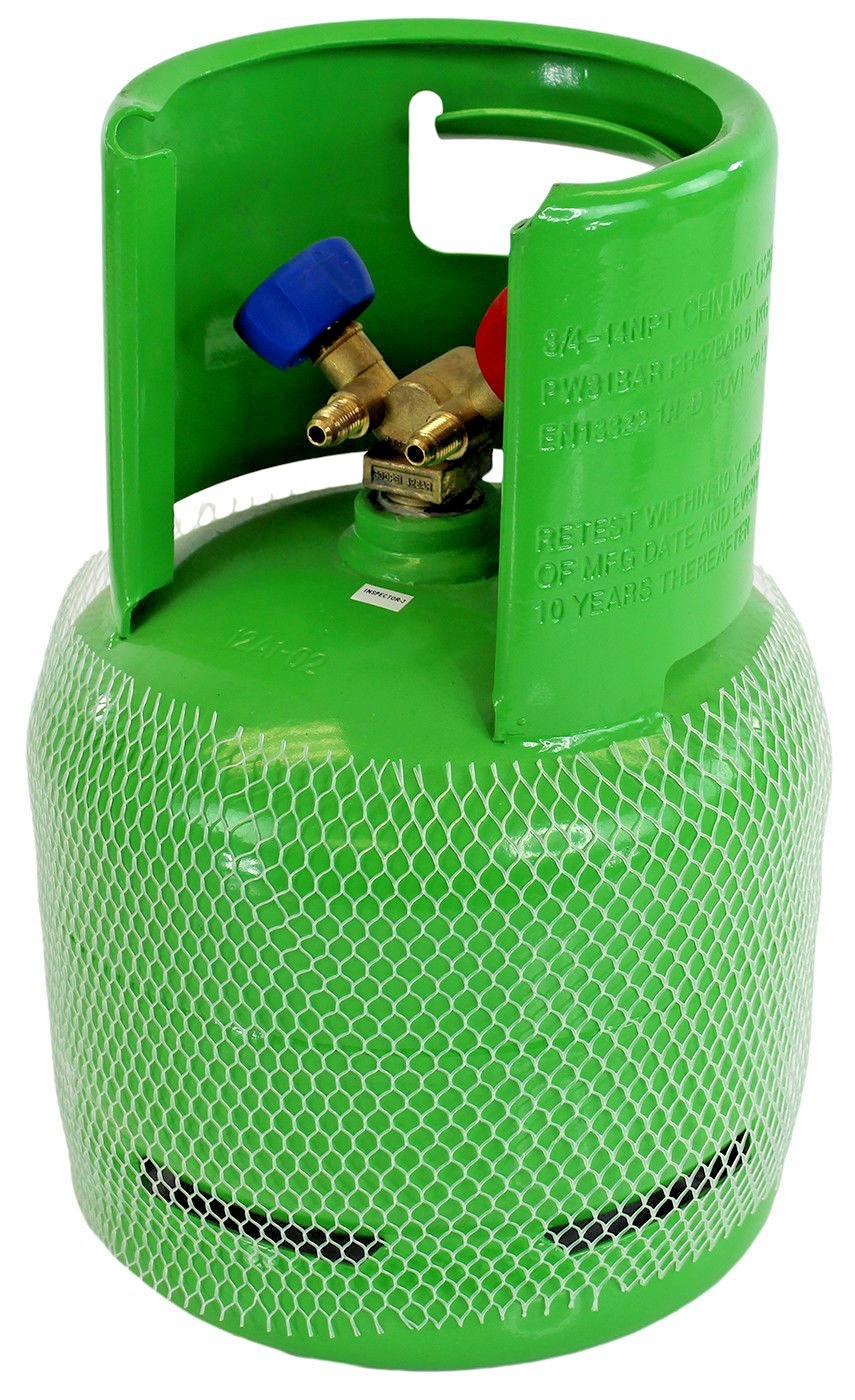 Refrigerant Recovery Tank, 6L/13.2Lbs., Liquid Capacity, Liquid & Vapor Y Valve