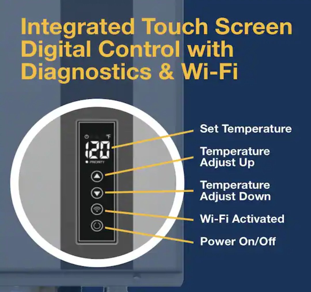 Rheem Tankless Water Heater Natural Gas Indoor 9.0 GPM SMART WIFI ECOH180DVELN-3