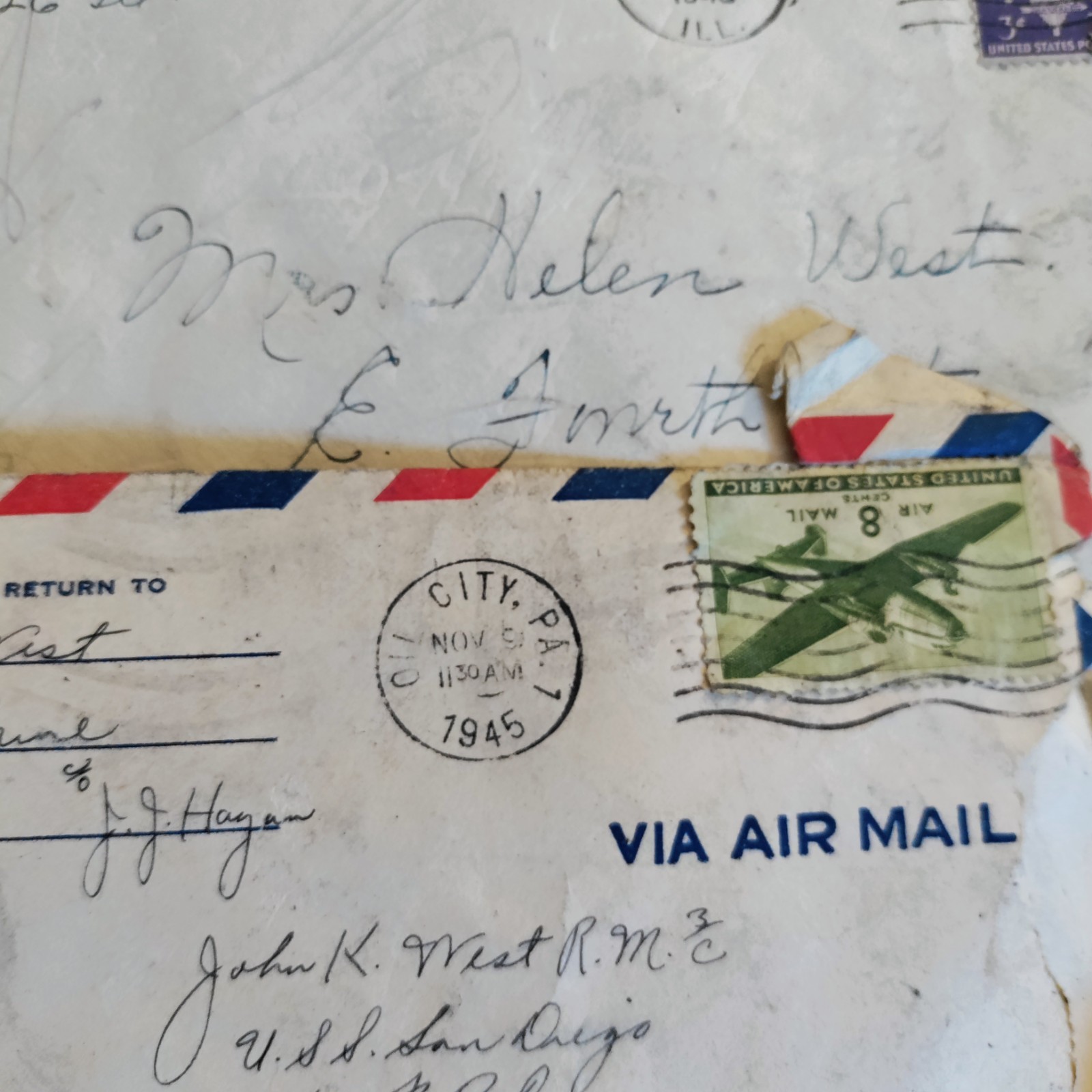 1940s Era Ephemera Lot Letters Postcards Photo Advertisement Dusty Condition