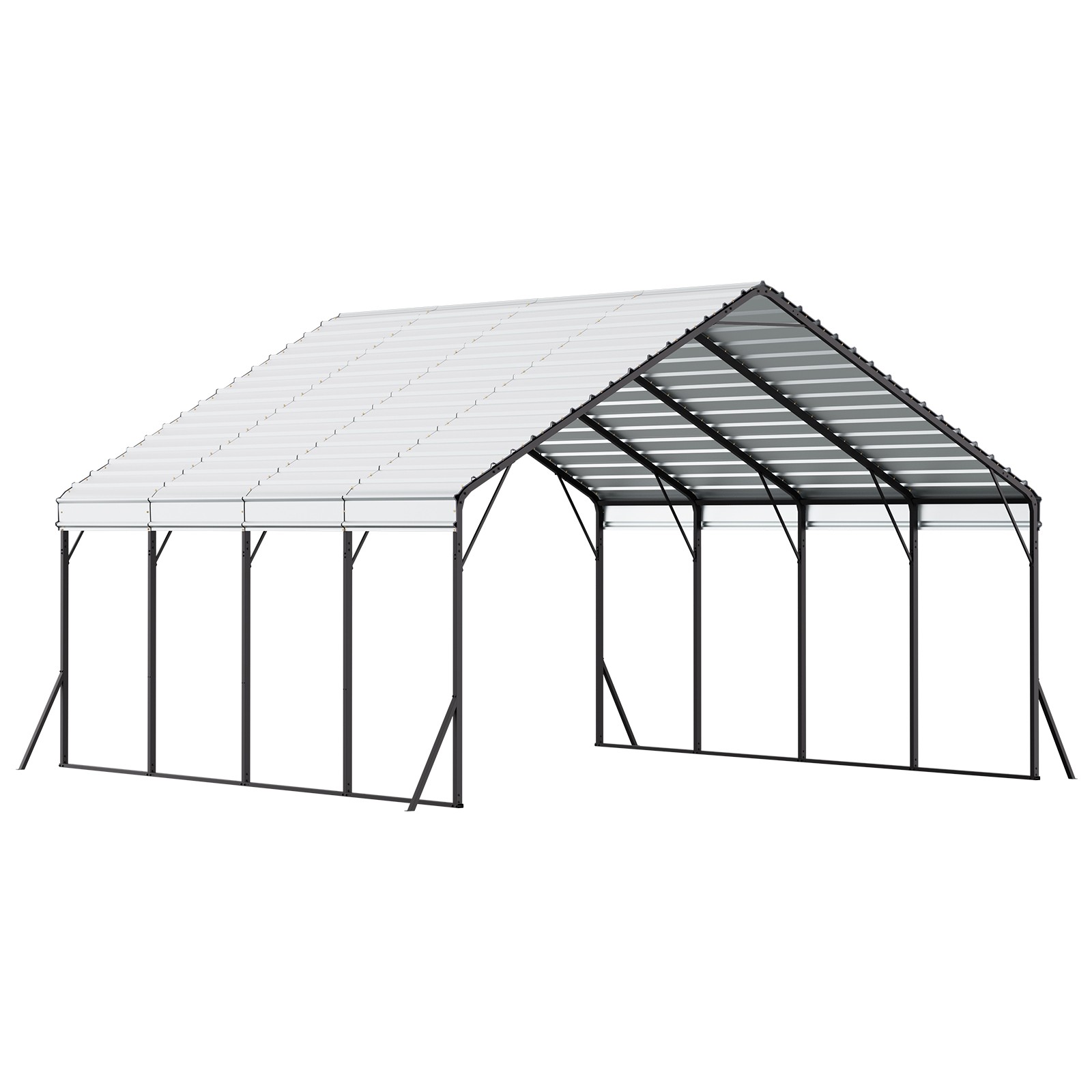 VEVOR Heavy Duty Metal Carport 20 x 20 ft Outdoor Car Shelter Garage for Boats