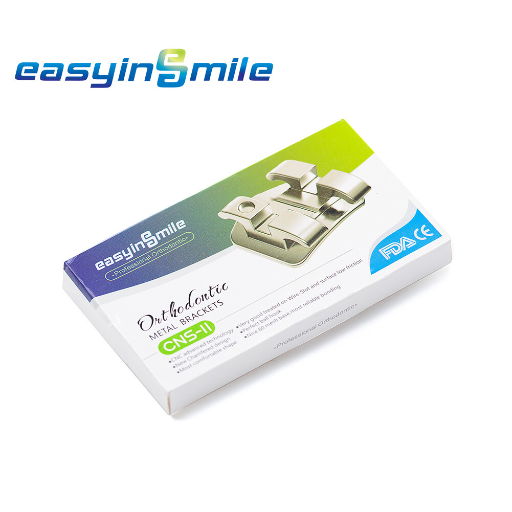 EASYINSMILE Dental Orthodontic Brackets Mini Metal Braces Roth/MBT 022 hook 345