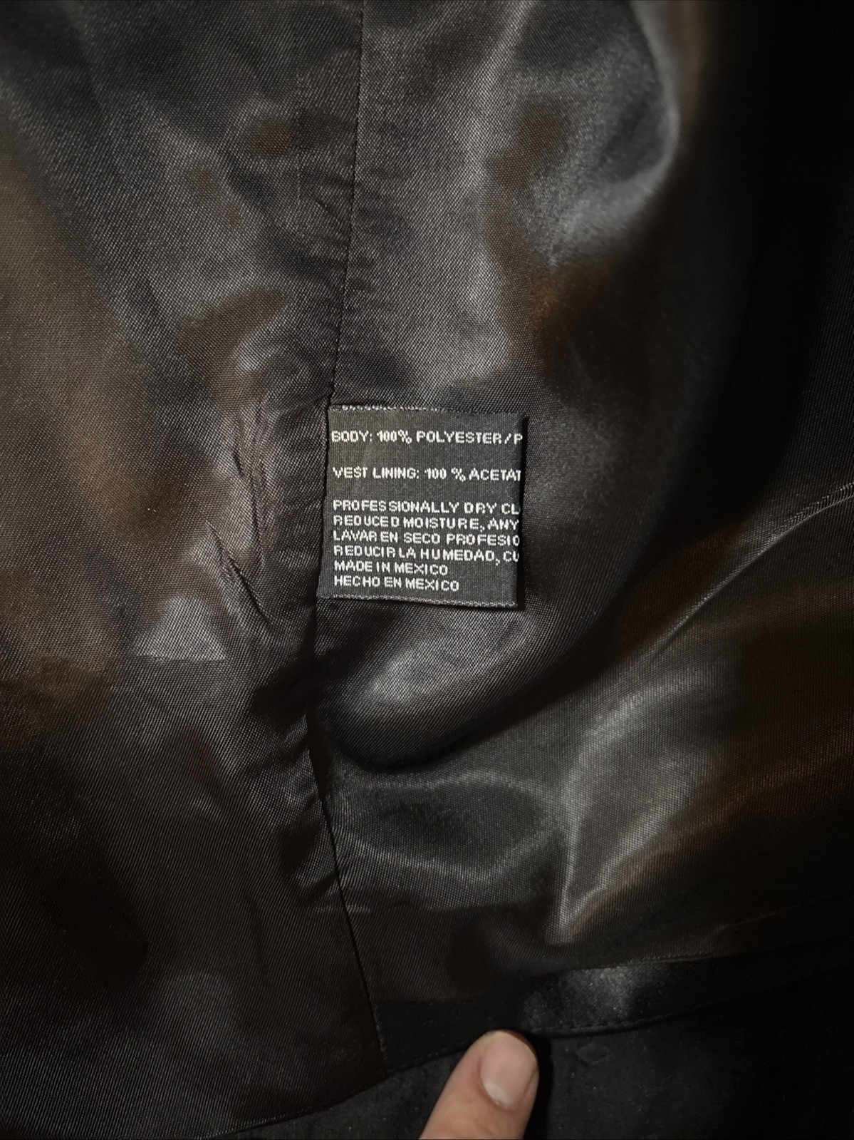 Stafford Formal Wear Mens Black Satin Tuxedo Vest Adjustable Cinch Back 5 Button