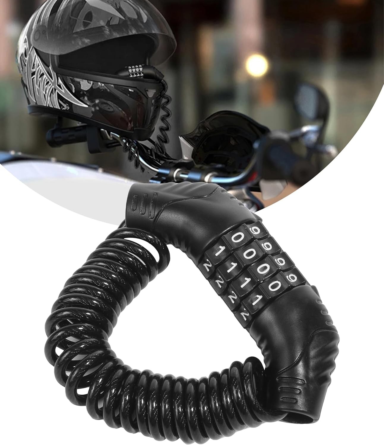 Motorcycle Helmet Lock,Bike Helmet Lock,Car Accessories Portable Helmet Lock,Str