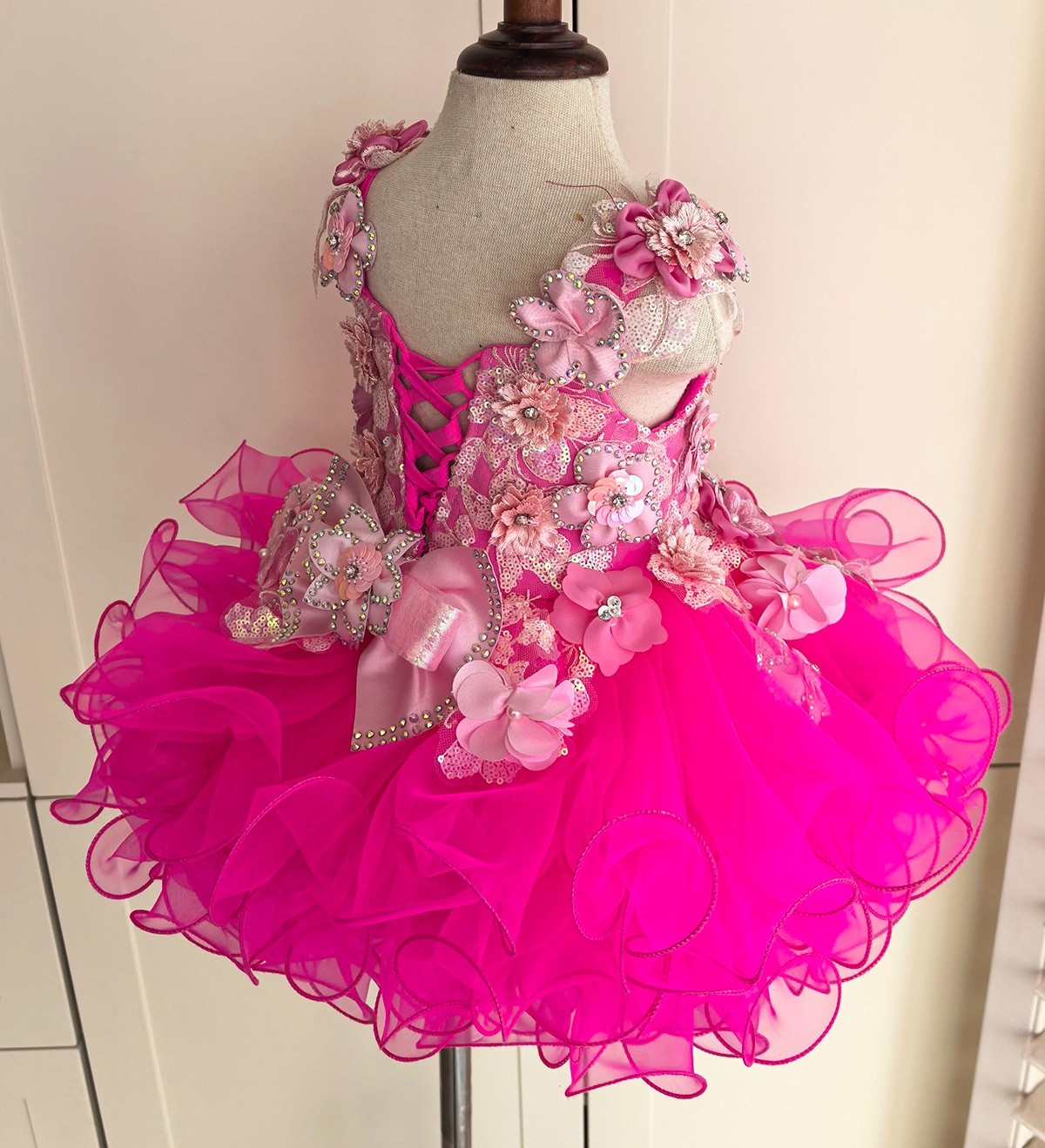 Jenniferwu Infant Toddler Baby Girl Handmade Beaded Birthday Princess Dress