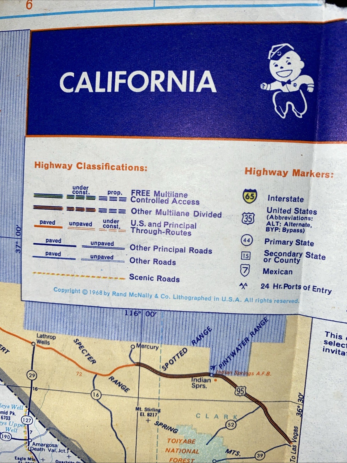 Vintage Union 76 - California Map, Travel, Road Trip Ephemera 1968