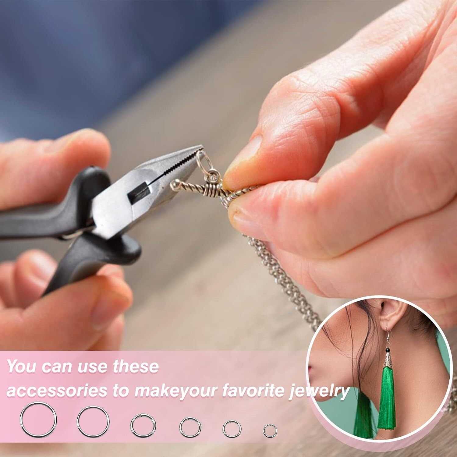 1000Pcs Jump Rings for Jewelry Making Stainless Steel Open Jump Rings Connectors