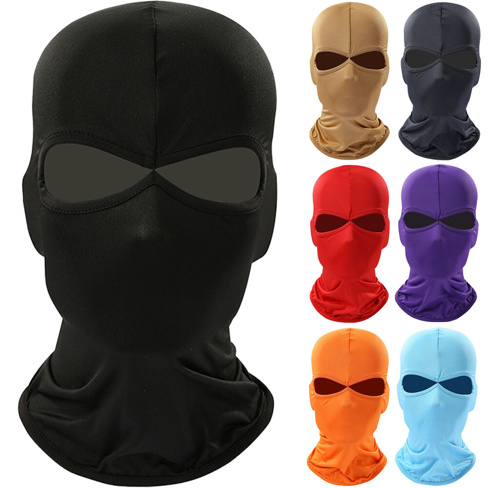 2 Hole Full Face Mask Thin Balaclava UV Protection Ski Sun Hood for Men Women