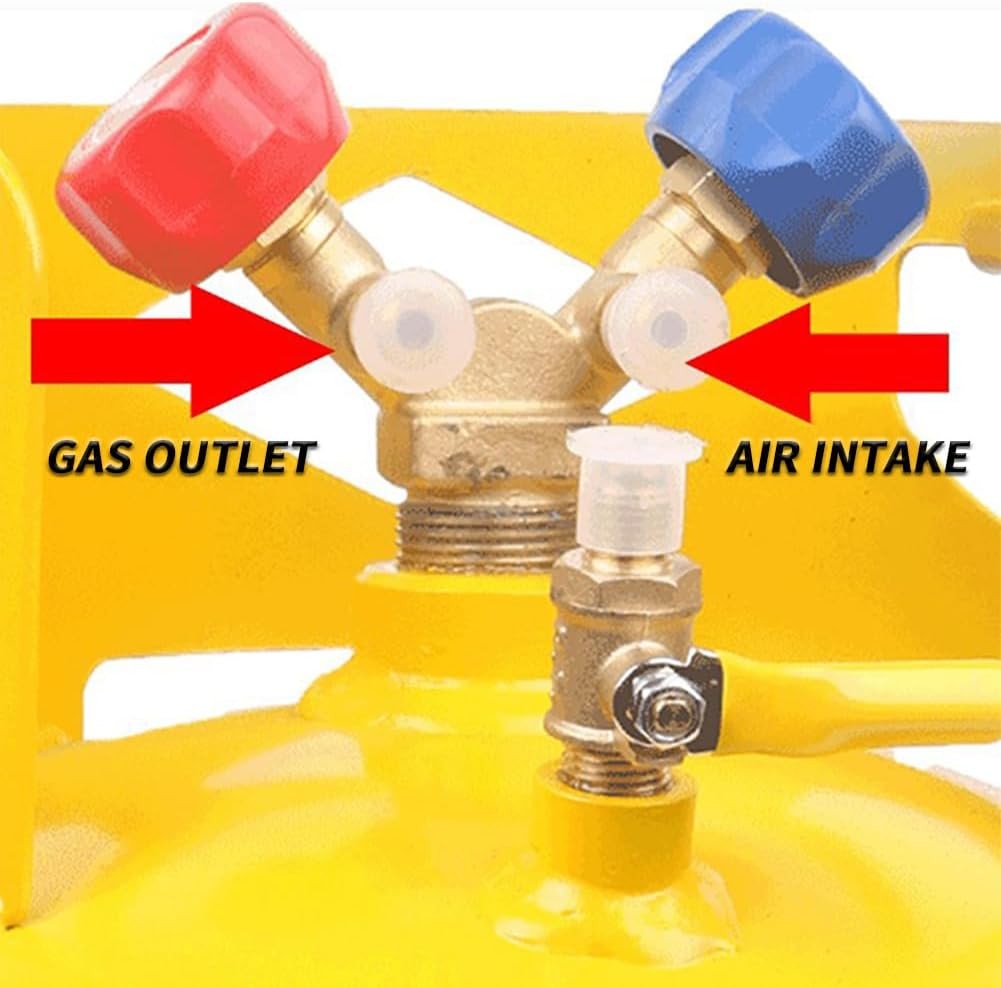 30LB Capacity Reusable Refrigerant Recovery Tank With Y-Shaped Valve 1/4" SAE