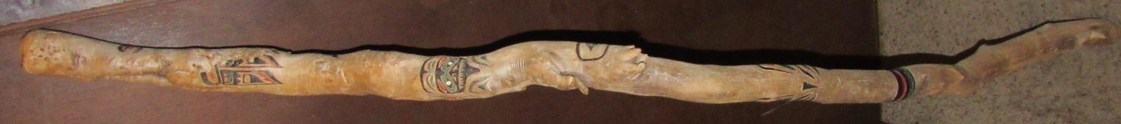 Northwest Coast Hand Carved SHAMAN Totem Walking Talking Stick Cane Pole STAFF