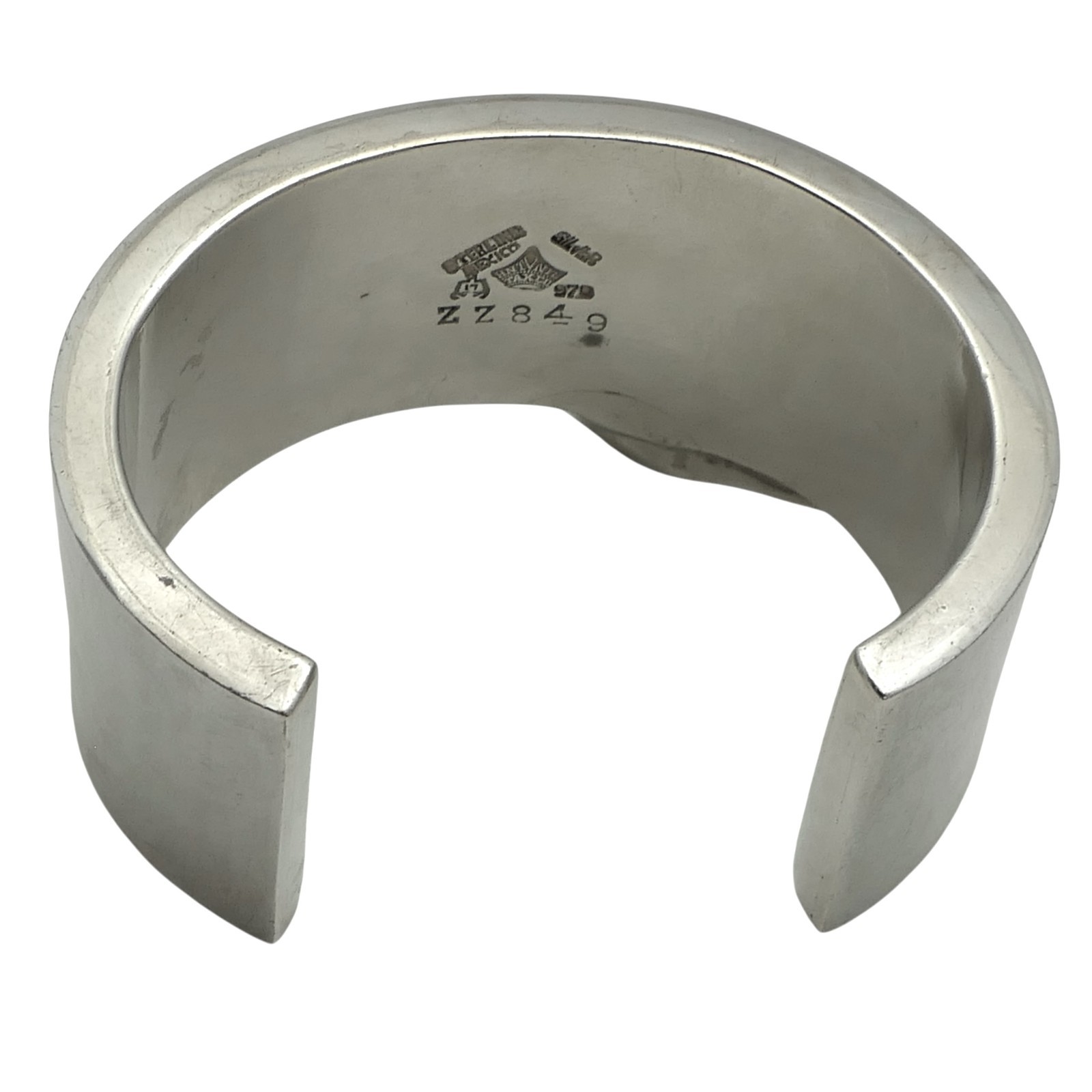 Antonio Pineda Sterling Silver & Pearl Taxco Mexican Cuff Bracelet 111Gr