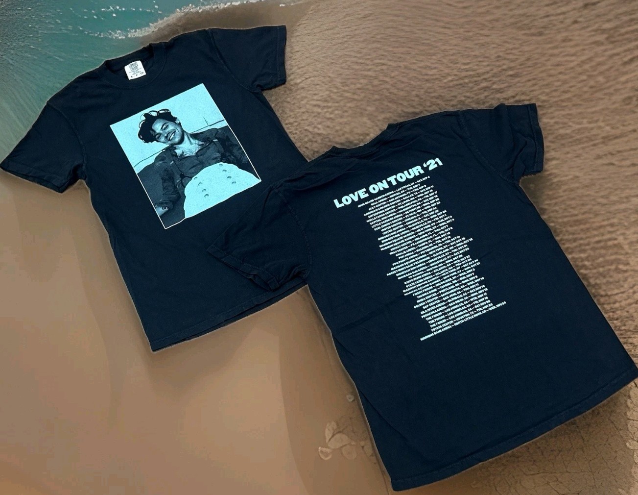 NEW! Harry Styles Love On Tour 2021 Black T-Shirt Two Sided Small Medium XL 2XL