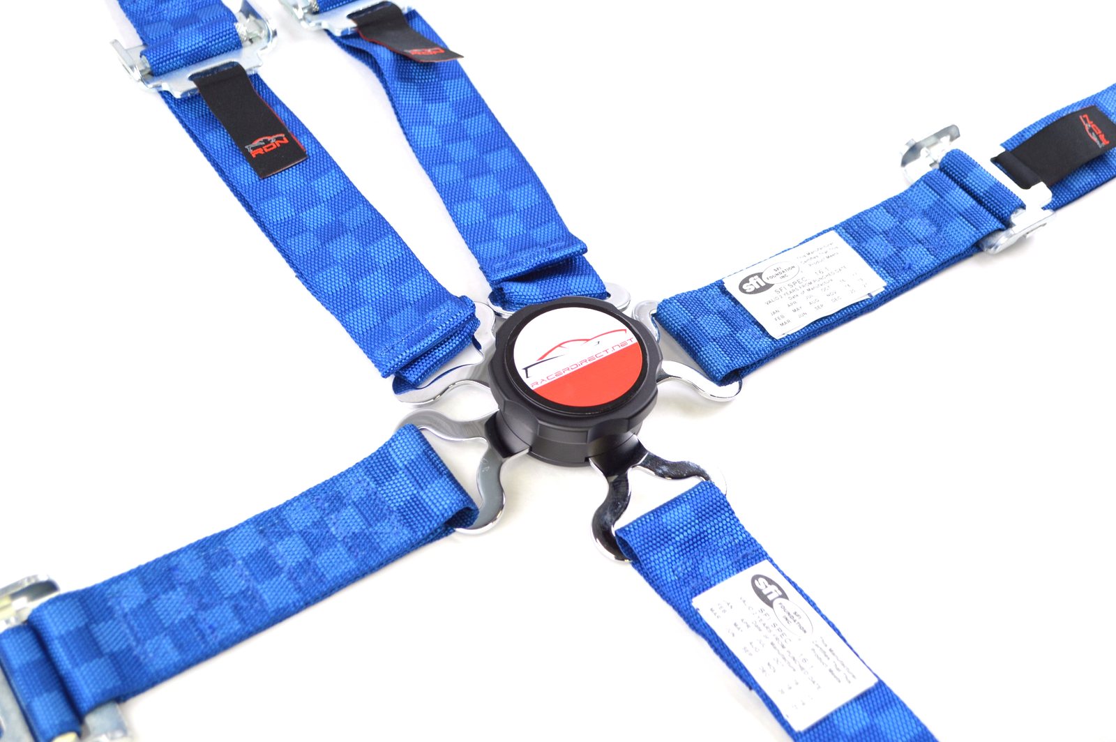 QUARTER MIDGET HARNESS CAM LOCK 2" SFI 16.1 UNIVERSAL V BELT BLUE CHECKERBOARD