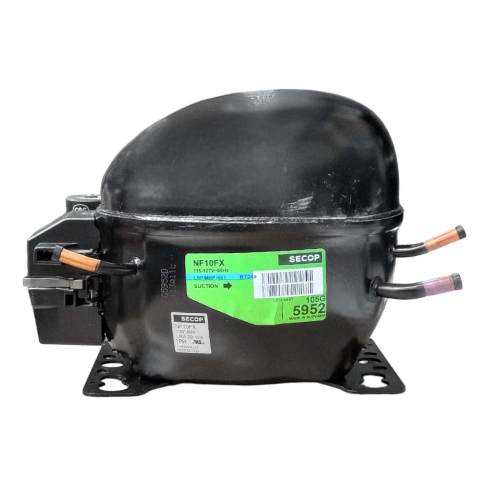 Secop NF10FX R134a Hermetic Refrigeration Compressor 1046 BTU LBP 3756 BTU HBP