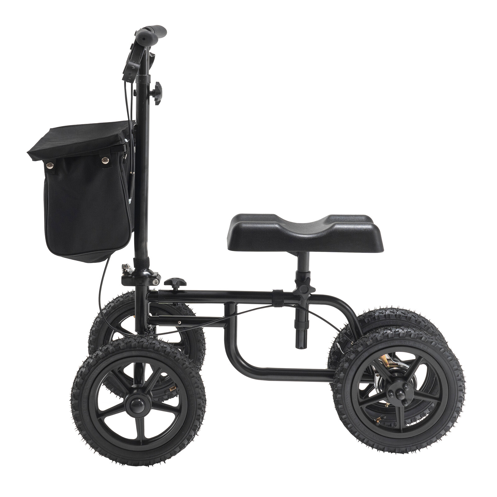 VEVOR Knee Scooter Carbon Steel Folding Knee Walker Recovery Scooter 350LB Loads
