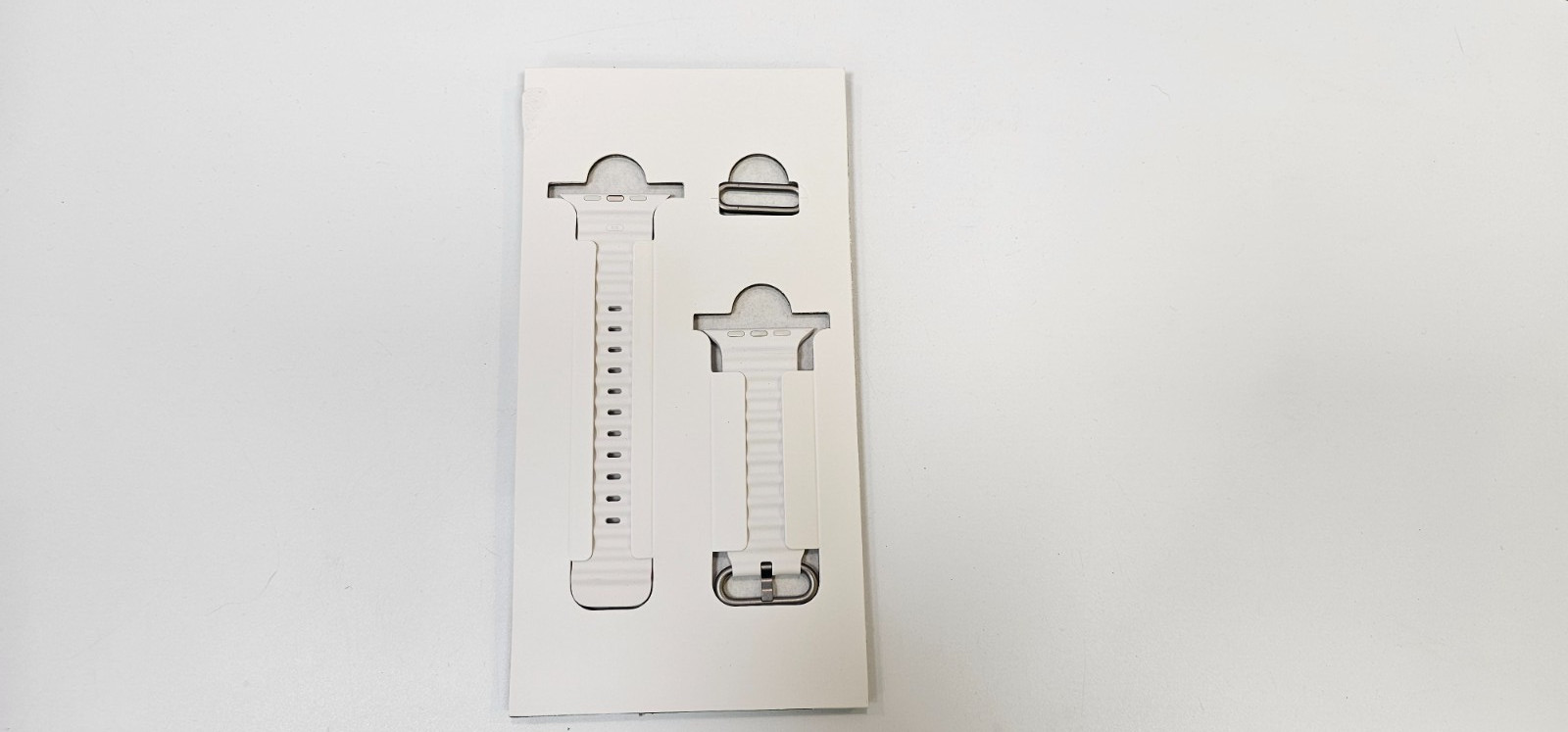 OEM Apple Watch Ultra 2nd 49mm Natural Titanium White Ocean Band Small - NEW