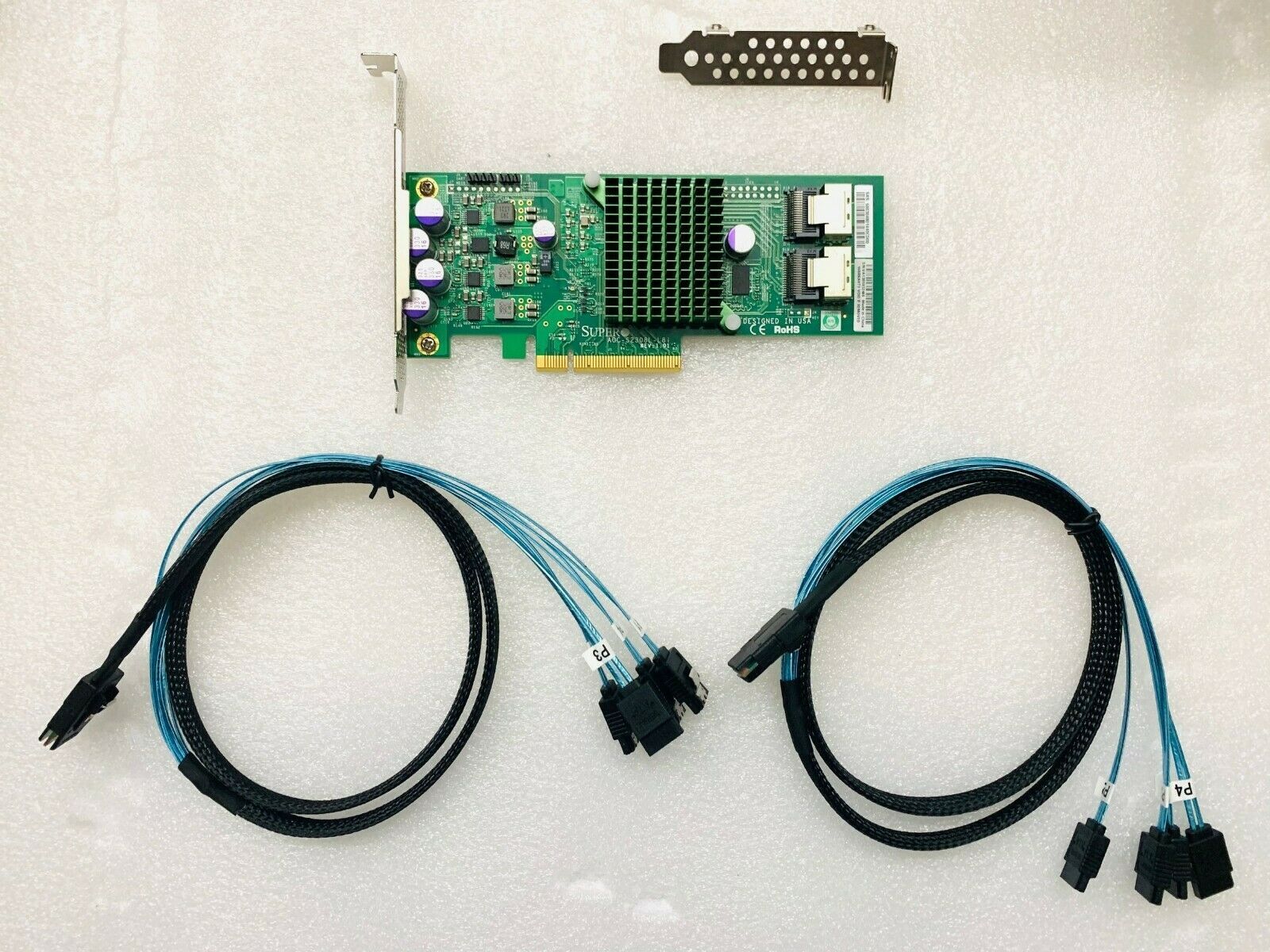 SuperMicro 9207-8I P20 8 Ports IT Mode PCIe 6Gb/s + 2*90CM SFF8087 SATA Cable US