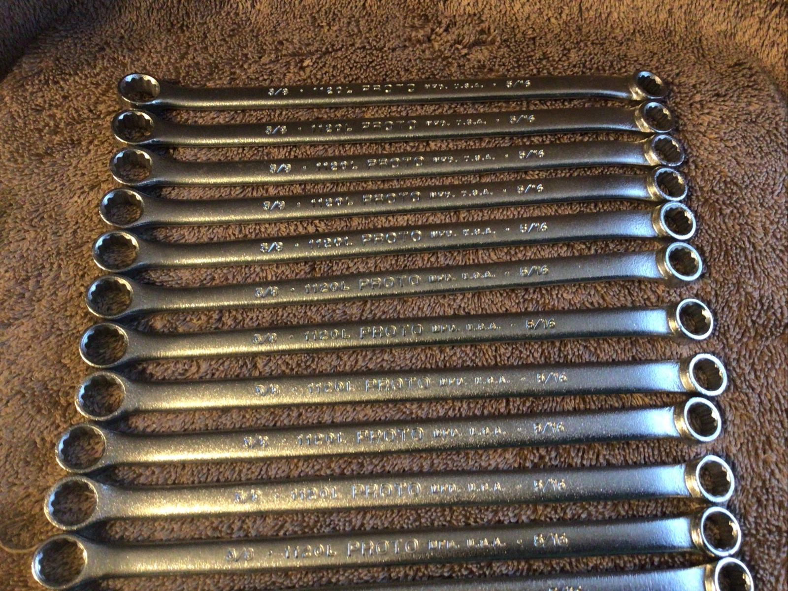 1—Proto USA 1120L… 3/8” x 5/16” Double Box End Wrench ….7-3/8” long