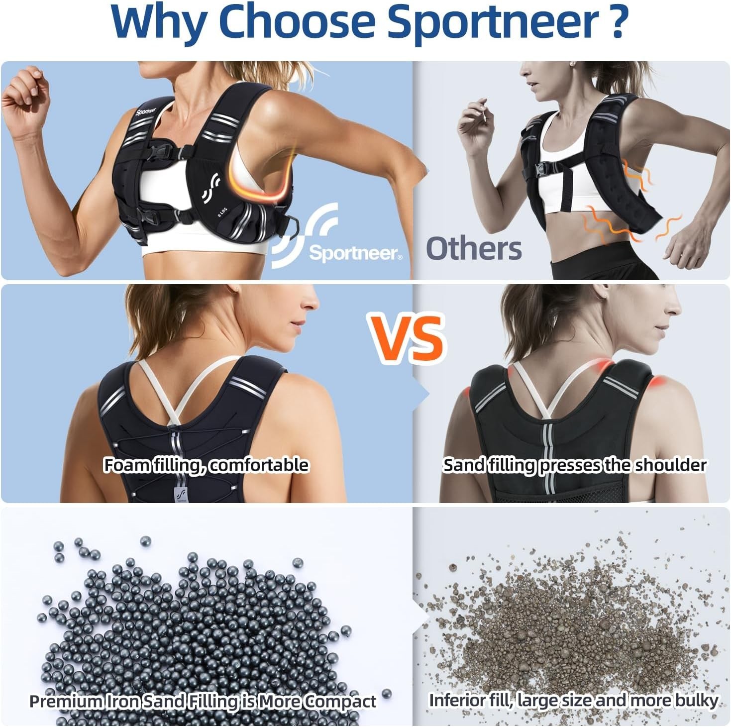 Weighted Vest Woman: 8lb/12lb/15lb/20lb/25lb Weight Vest for Walking with Pho...