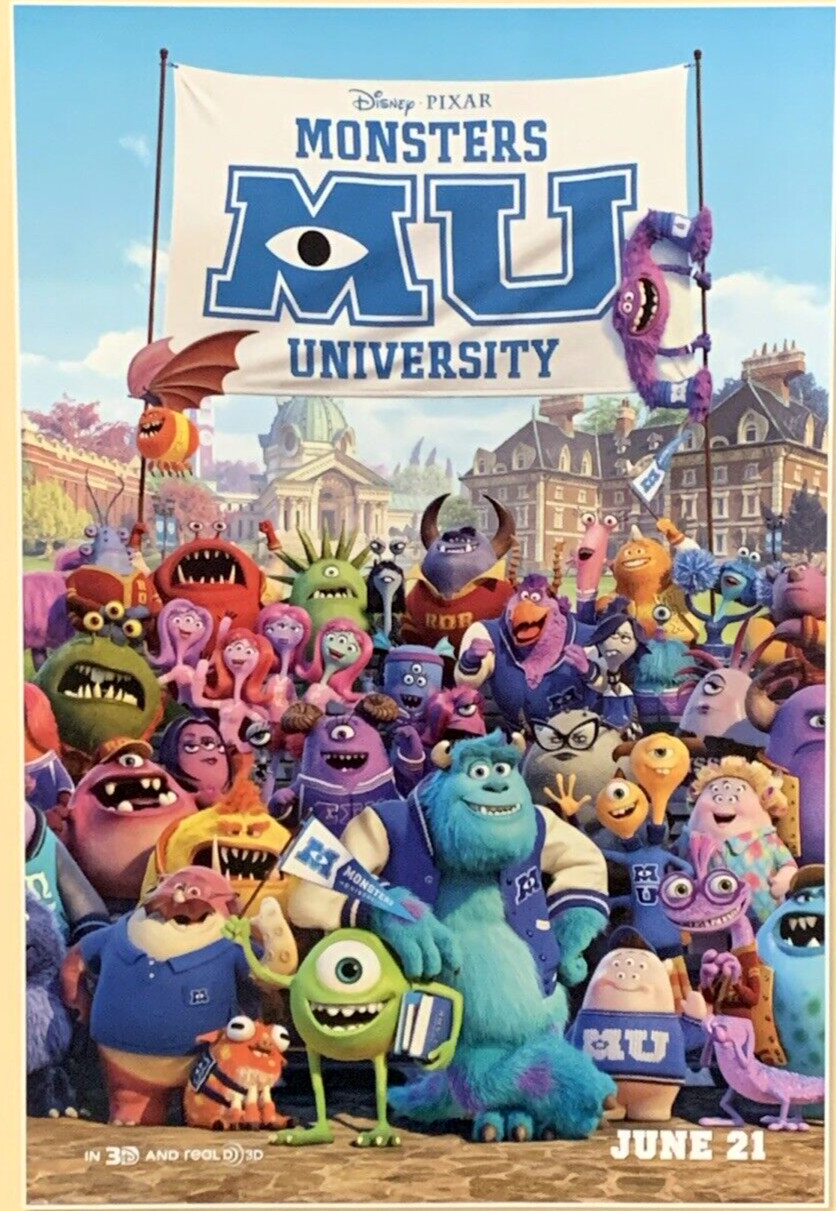 Monsters MU University Movie Poster 2013 Disney Pixar #0016