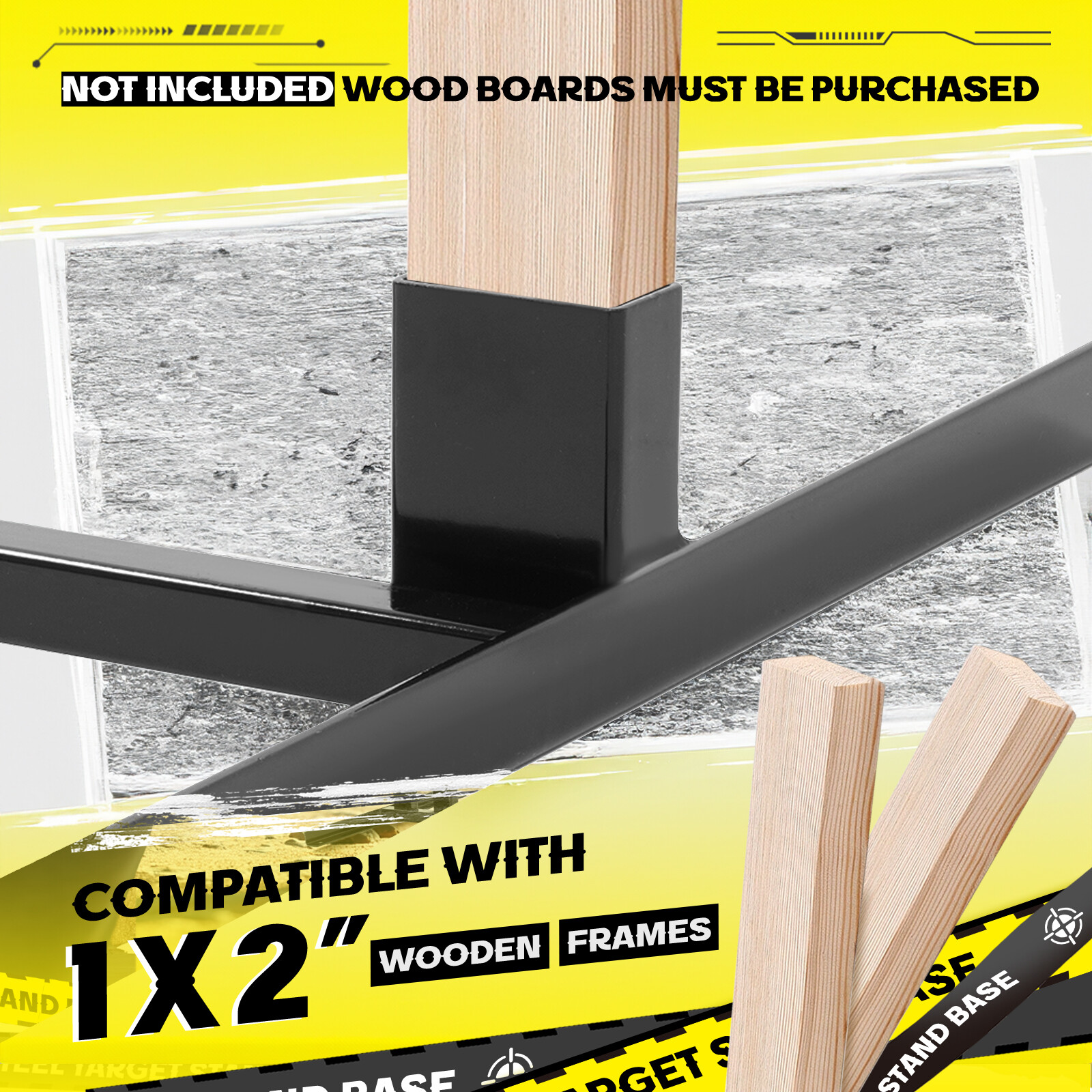 1X H Shape Adjustable Target Stand Base For Paper Shooting Cardboard Silhouette