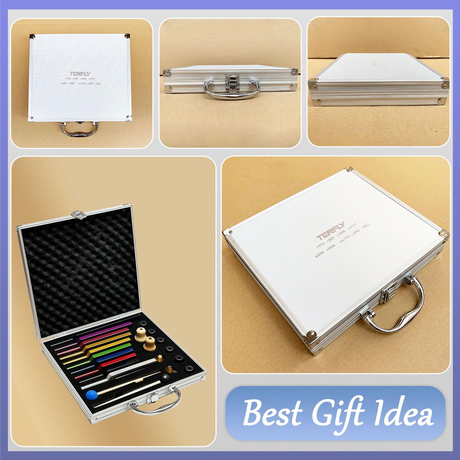 Solfeggio Tuning Fork Set - 10 Tuning Forks Perfect for DNA Healing, Chakra, ...