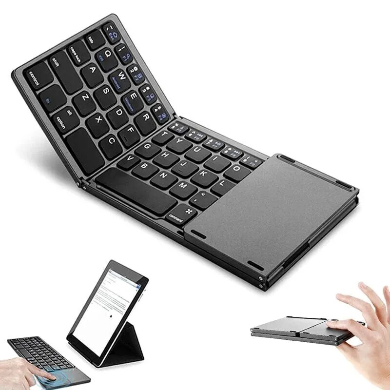 Mini Folding Wireless Bluetooth Keyboard With Touchpad for Laptop Tablet Phone