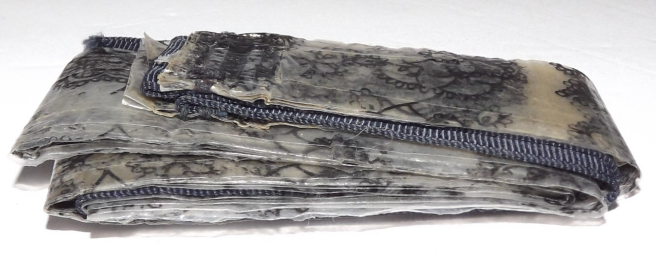 Vintage Rain Bonnet In Pouch Lady In Blue Bonnet By John Strevens