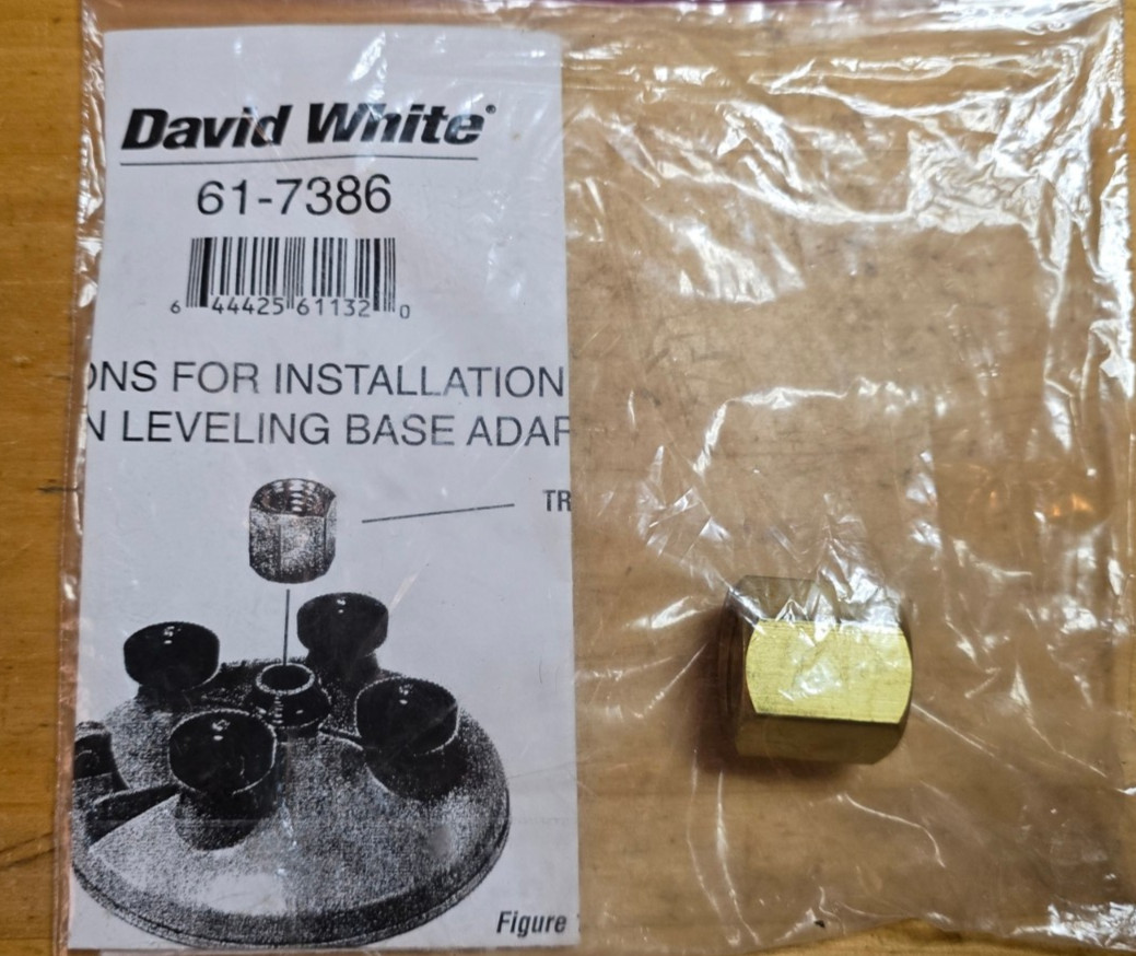 David White 61-7386 meridian leveling base adaptor - NEW