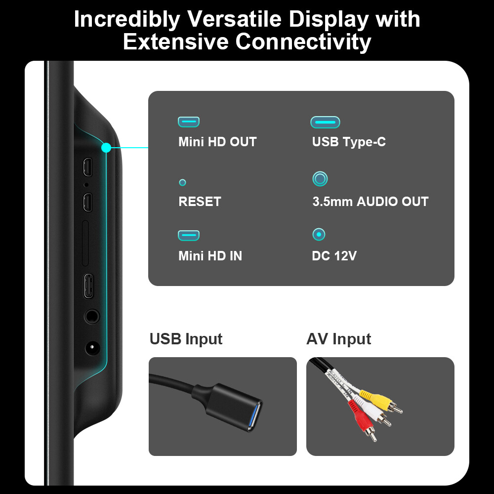 14" Android 64GB QHD Screen Car TV Backseat Headrest Monitor 4K WiFi +Headphones