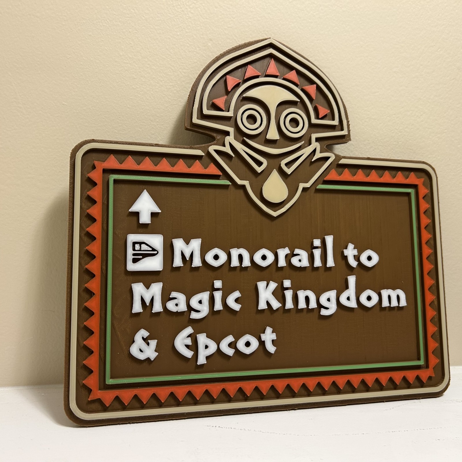 10"x10" Disney World Polynesian Monorail Prop Fan Art Decor Magic Kingdom EPCOT