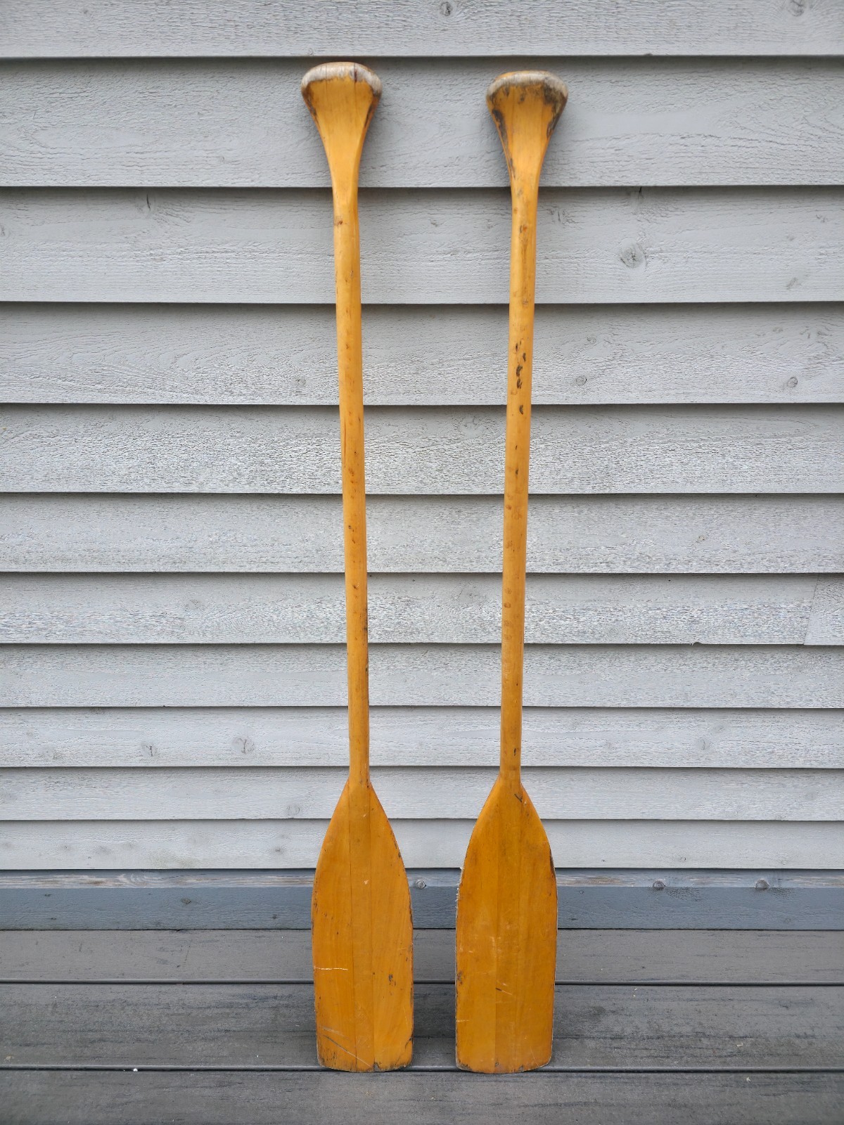 VINTAGE Old Wooden Paddles Oars UPPER CANADA Measures 54"