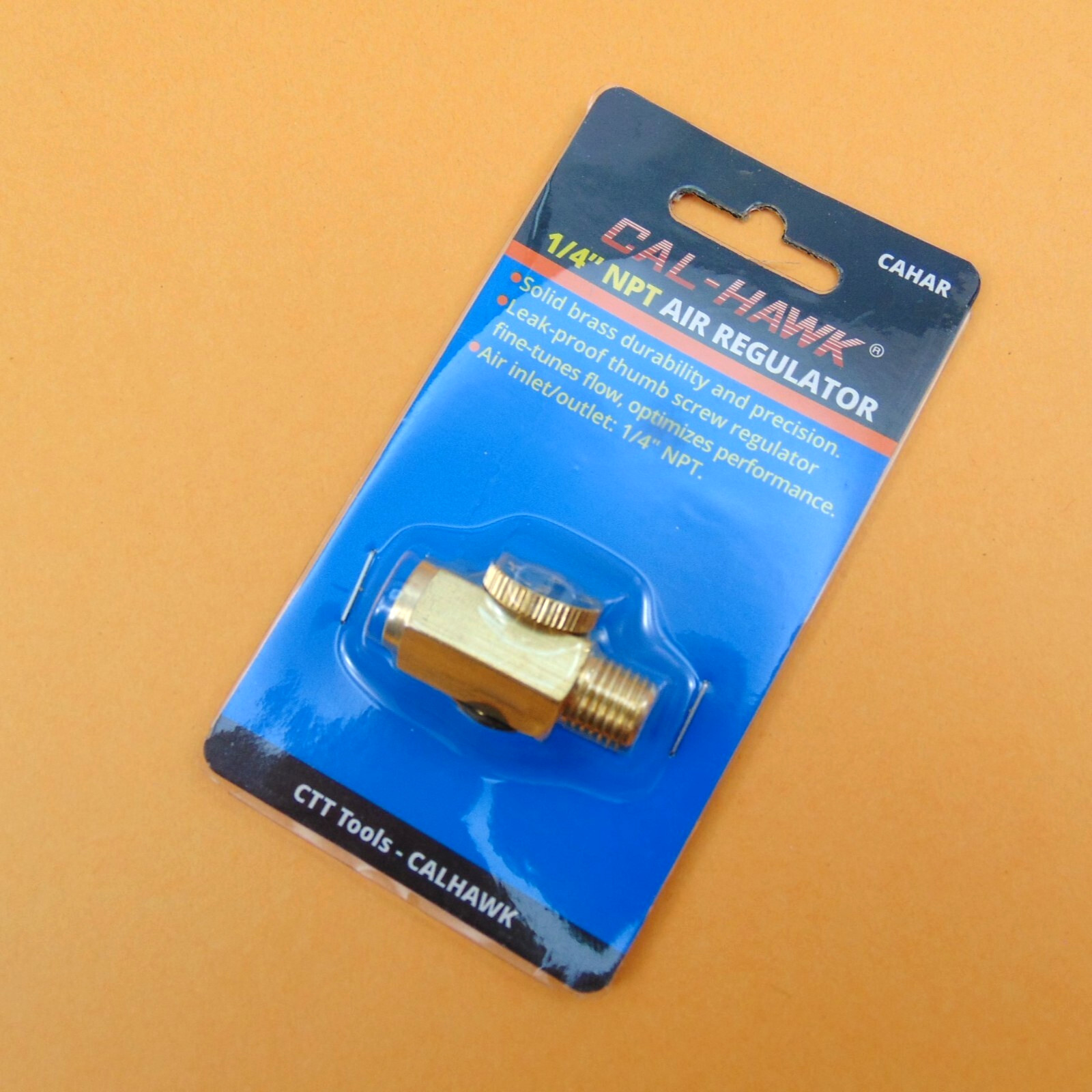 1/4" Air Tool Pressure Regulator Thumbwheel Inline Adjustable Flow Solid Brass