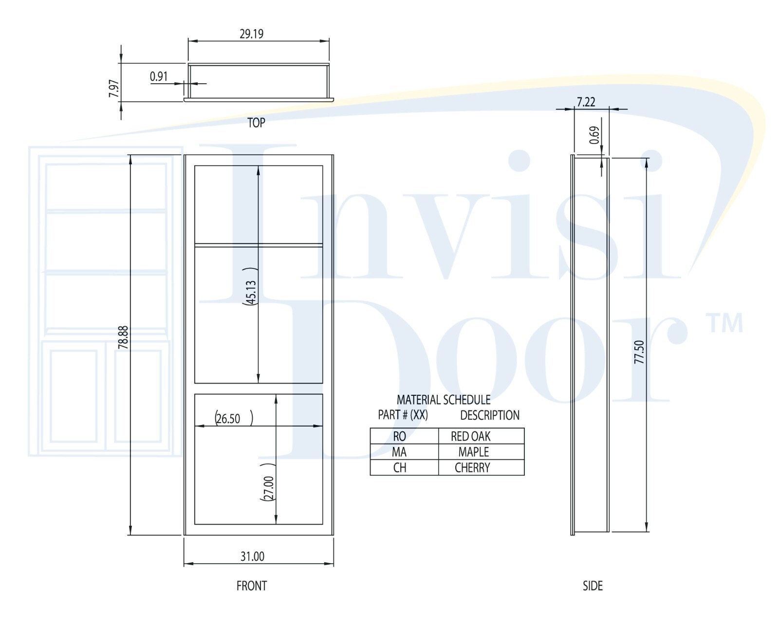 InvisiDoor™ Unfinished Assembled Hidden Door *FREE FREIGHT*