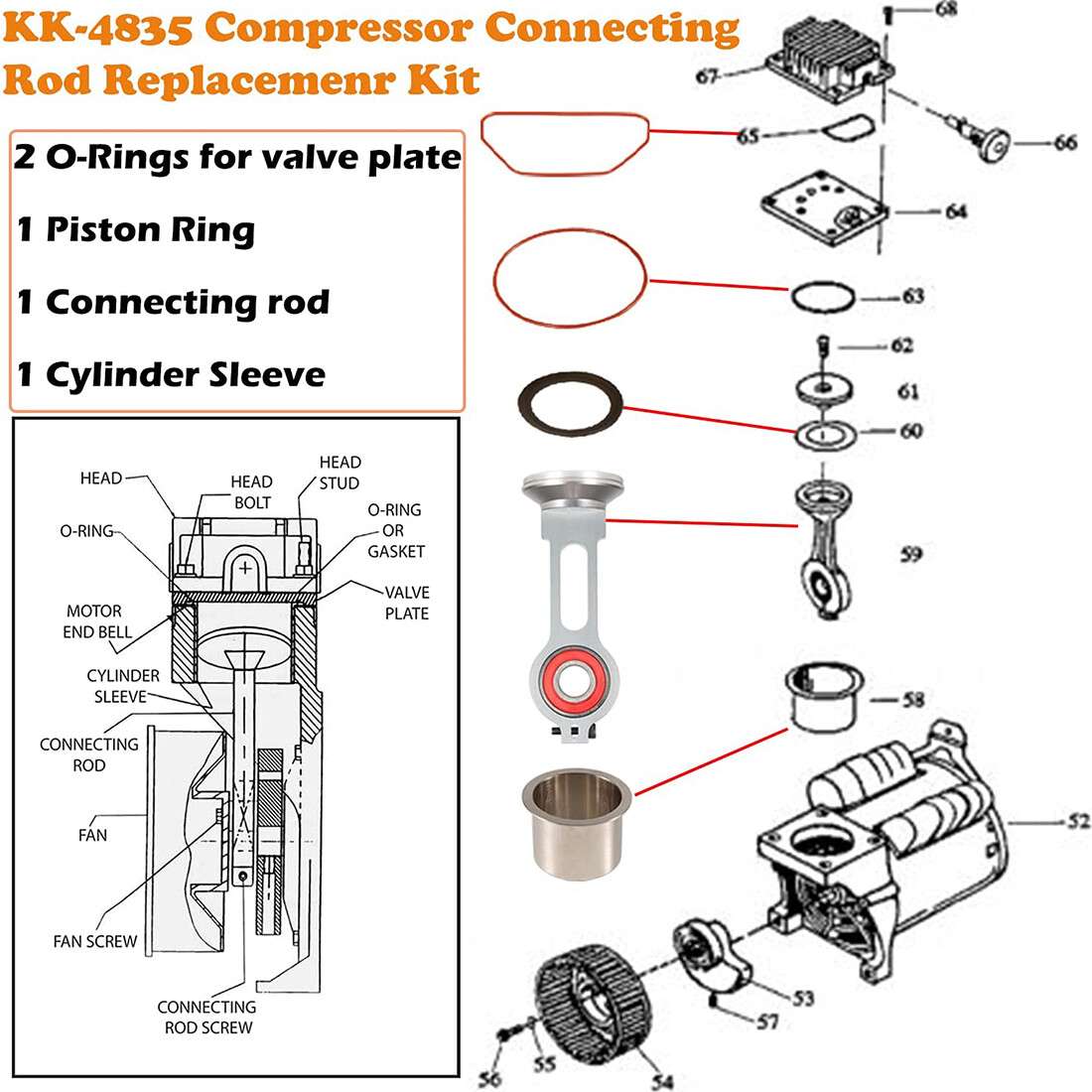 Heavy Duty Connecting Rod Kit KK-4835, KK-5081 & A02743