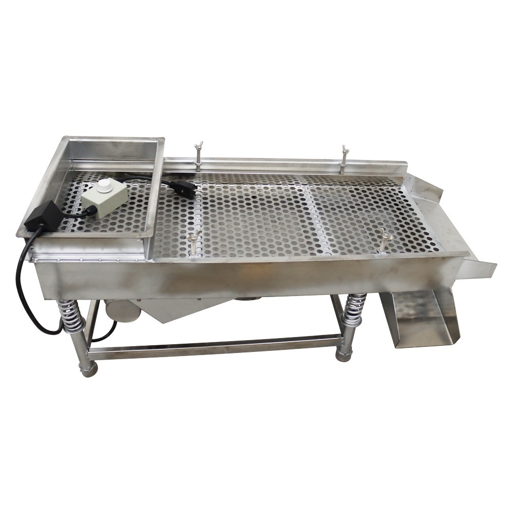 110V Linear Vibrating Sifter with 12mm Screen Straight Vibrating Sieve Shaker