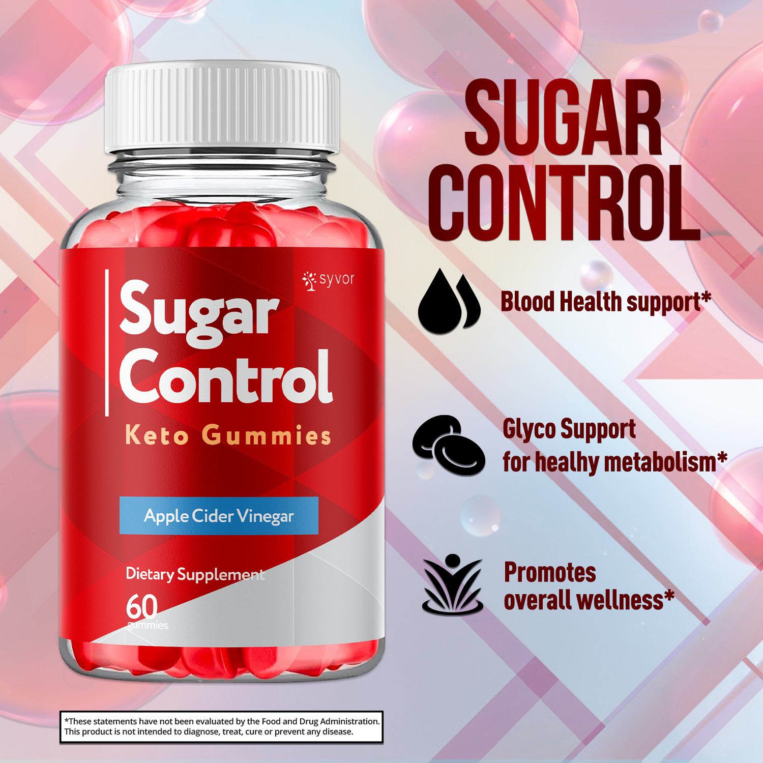 (5 Pack) Sugar Control Keto ACV Gummies 1000MG SugarControl Vitamin 300 Gummies