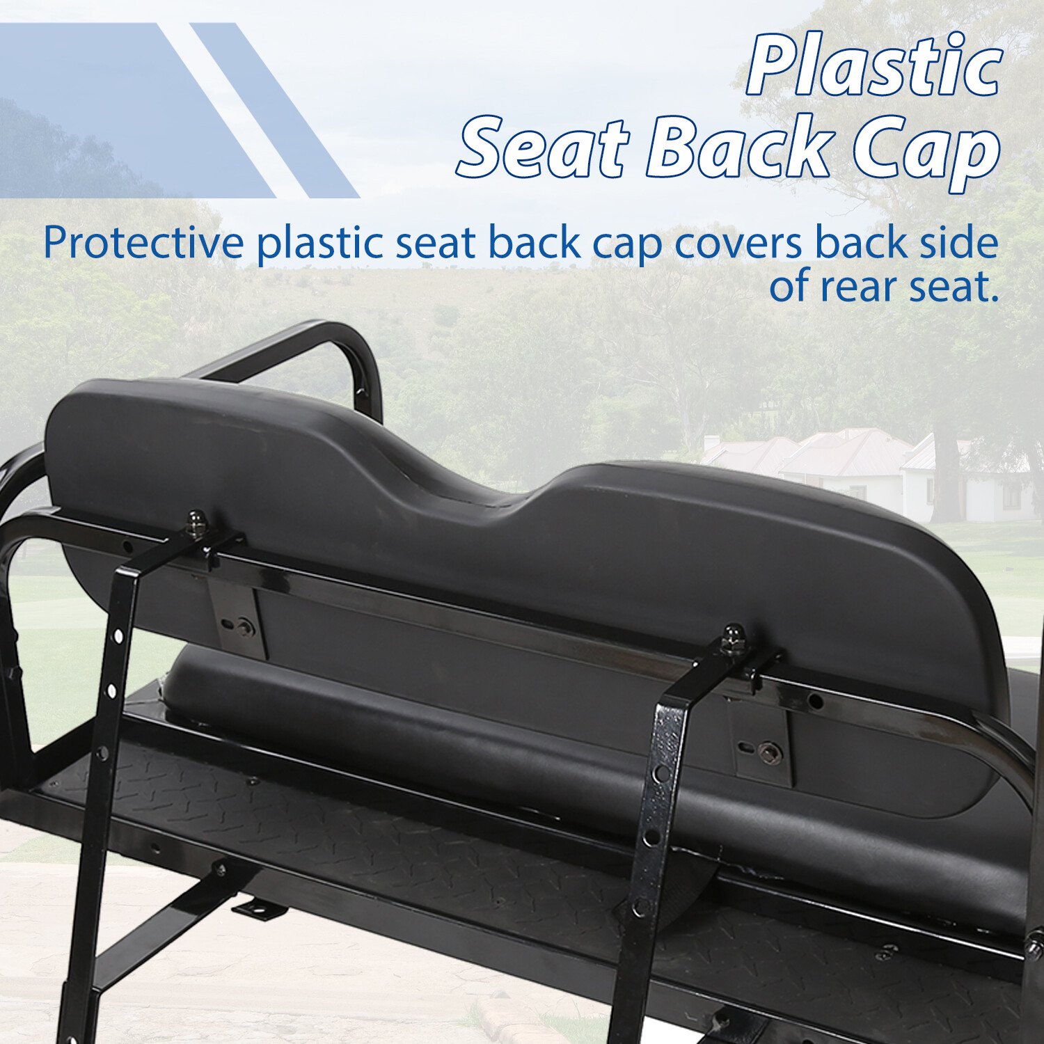 Fit Club Car DS Golf Cart Flip Folding Rear Back Seat Kit - Black