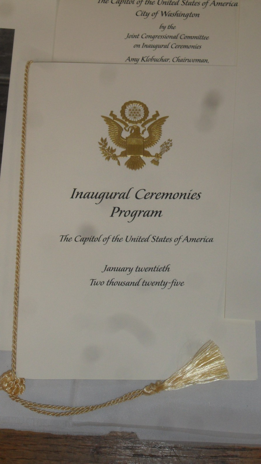 RARE! Official TRUMP VANCE 2025 Inauguration Congressional Invitation+Program