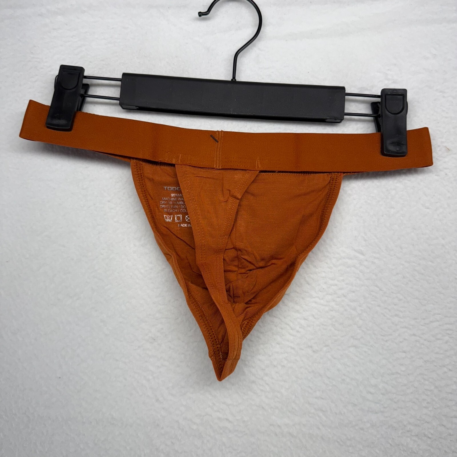 Todd Sanfield Thong Men's Small Orange Rust Essential Underwear Micro Modal NEW