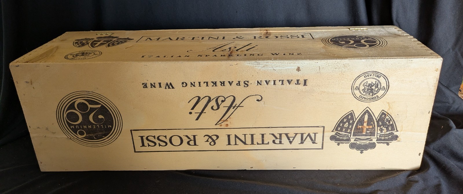 Vintage Martini & Rossi Asti Italian Sparkling Wine 6 Liter Wooden Gift Box Only