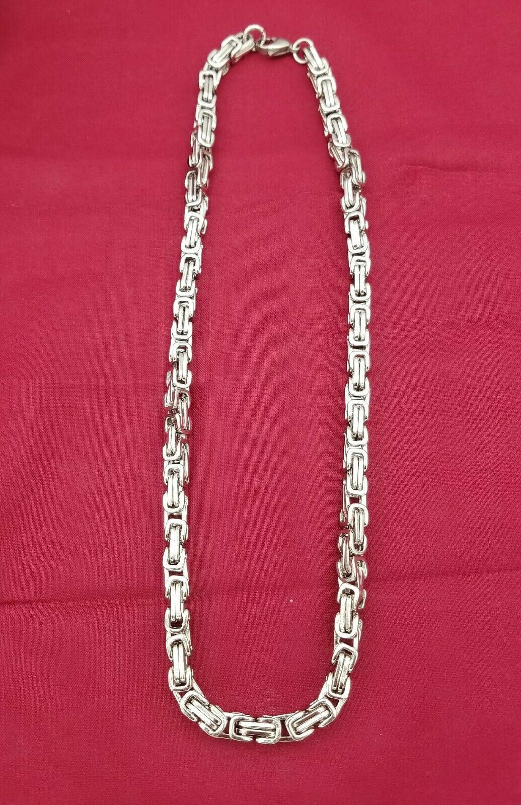 16"-50" STAINLESS STEEL SILVER 4MM ,6MM, 8MM BYZANTINE TURKISH BOX NECKLACE