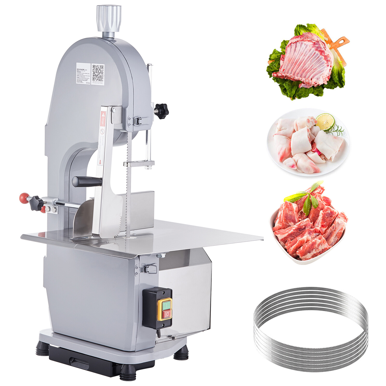1100W Commercial Meat Bone Cutting Machine Meat Cutter Electric Bandsaw Machine