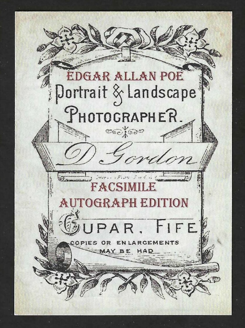 EDGAR ALLAN POE - ACEO D. GORDON PROMO TRADING CARD - MINT CONDITION