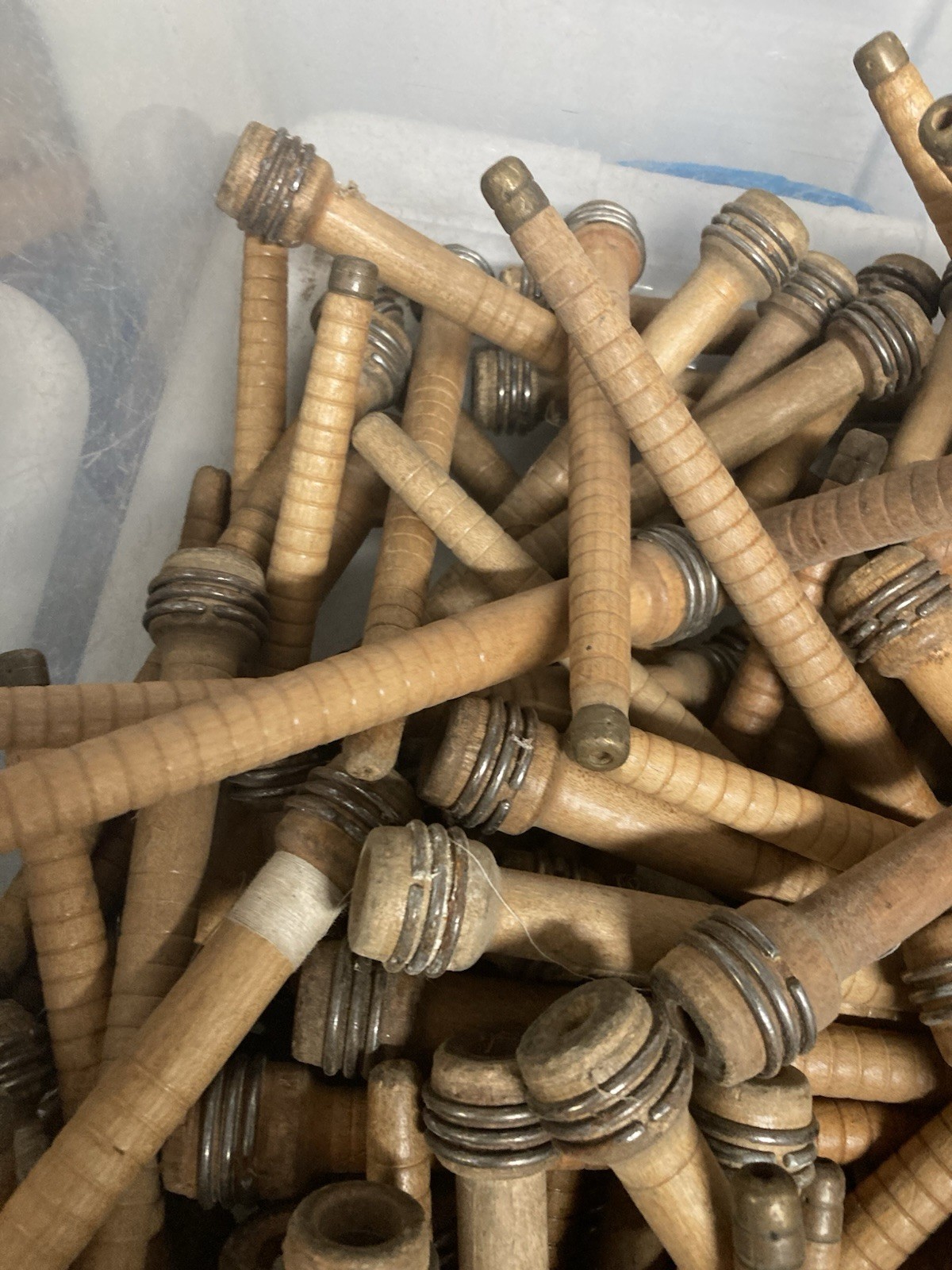 Vintage Wood Bobbins, 8.75", Reclaimed Industrial Spindles, Lot of 30