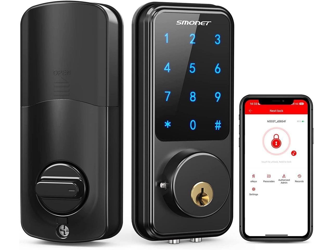 SMONET Smart Front Door Lock Set with Handle Keyless Entry Digital Touchscreen